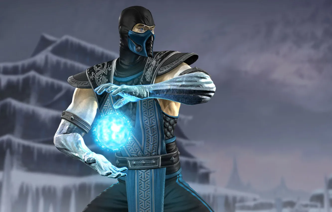 Photo wallpaper cold, ice, the game, characters, Mortal Kombat, Sub - Zero