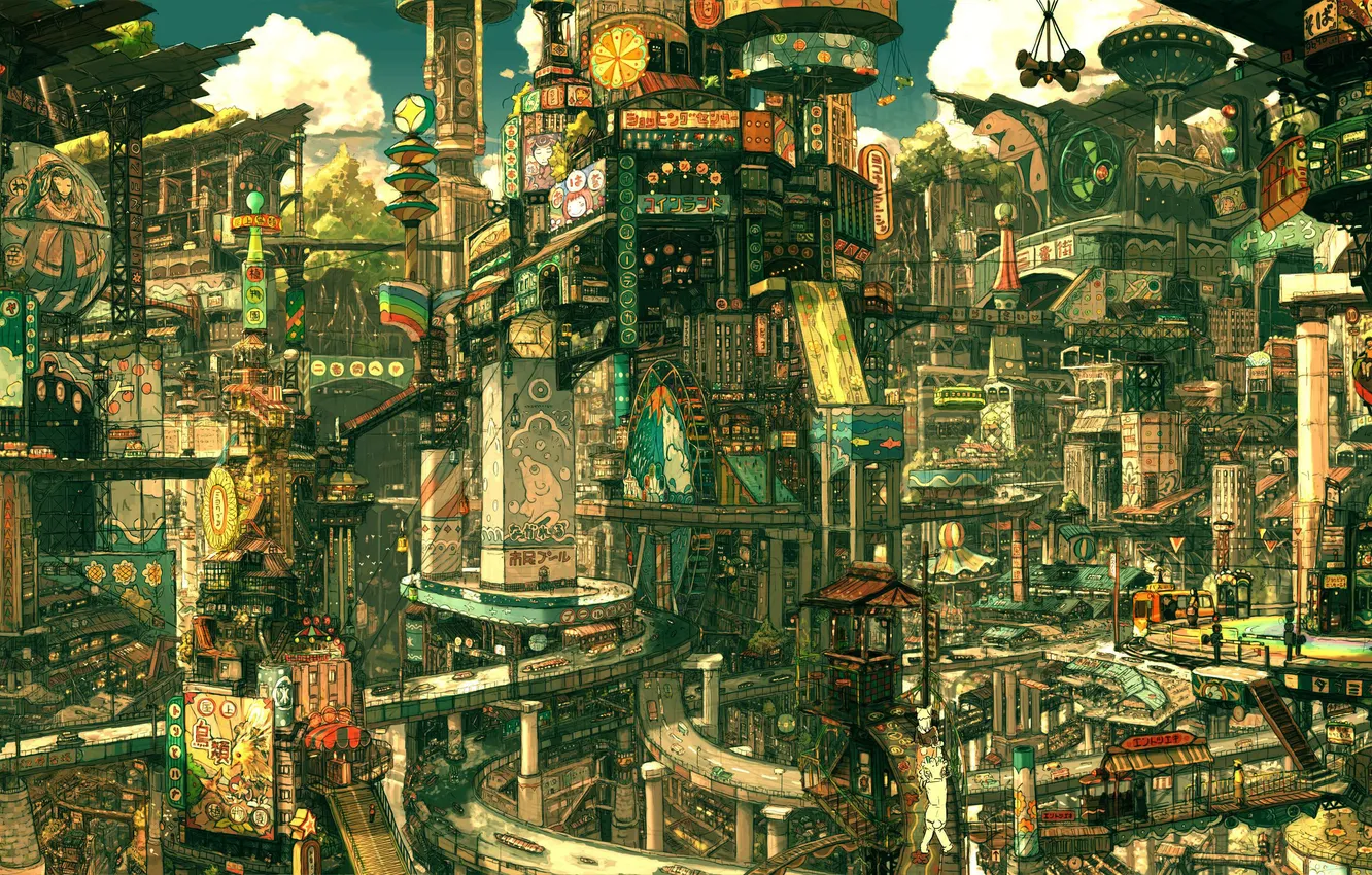 Photo wallpaper road, the city, advertising, sign, megapolis