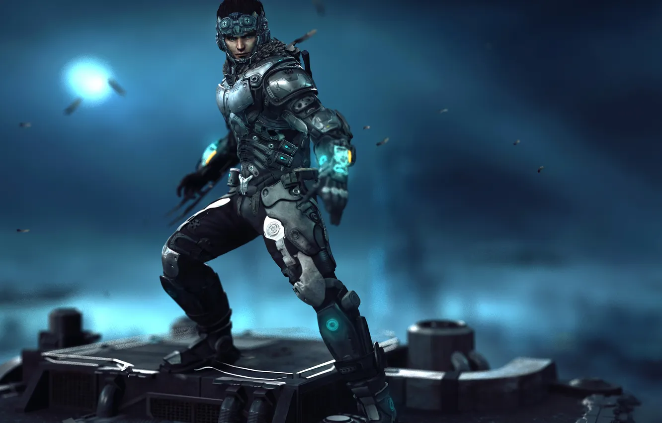 Photo wallpaper night, the moon, people, costume, male, sci-fi