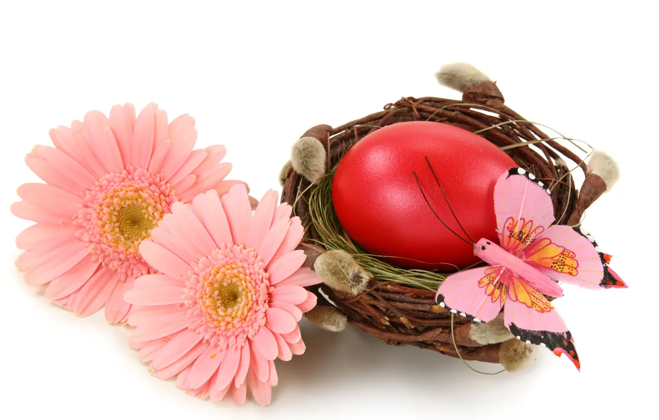 Photo wallpaper flowers, eggs, spring, Easter, Easter