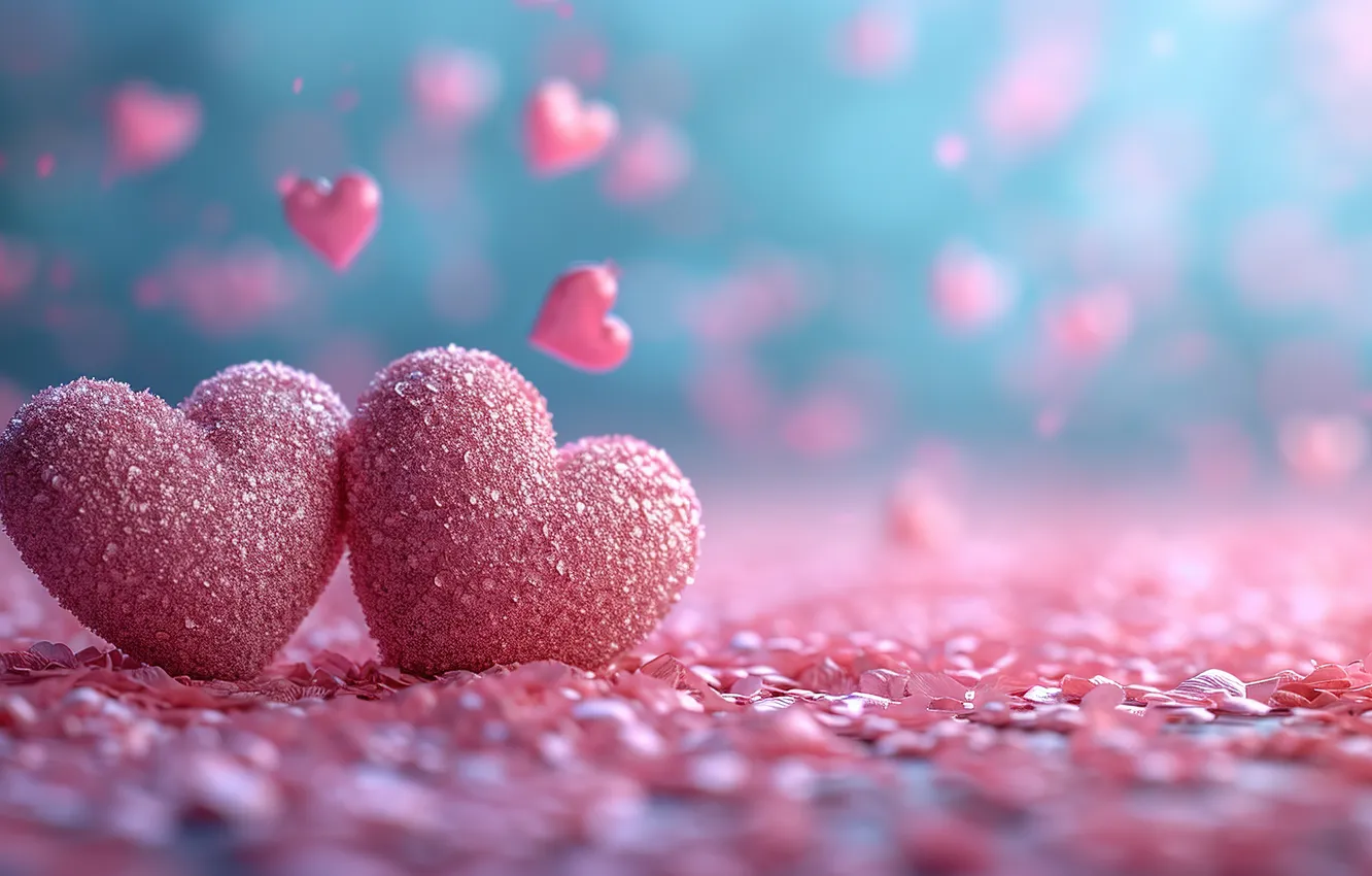 Photo wallpaper love, background, romance, heart, hearts, love, Valentine's day, pink