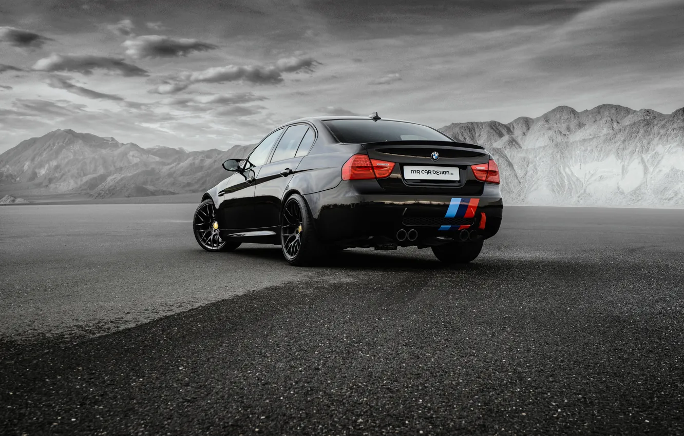 Photo wallpaper BMW, BMW, black, Black, Sedan, E90, MR Car Design