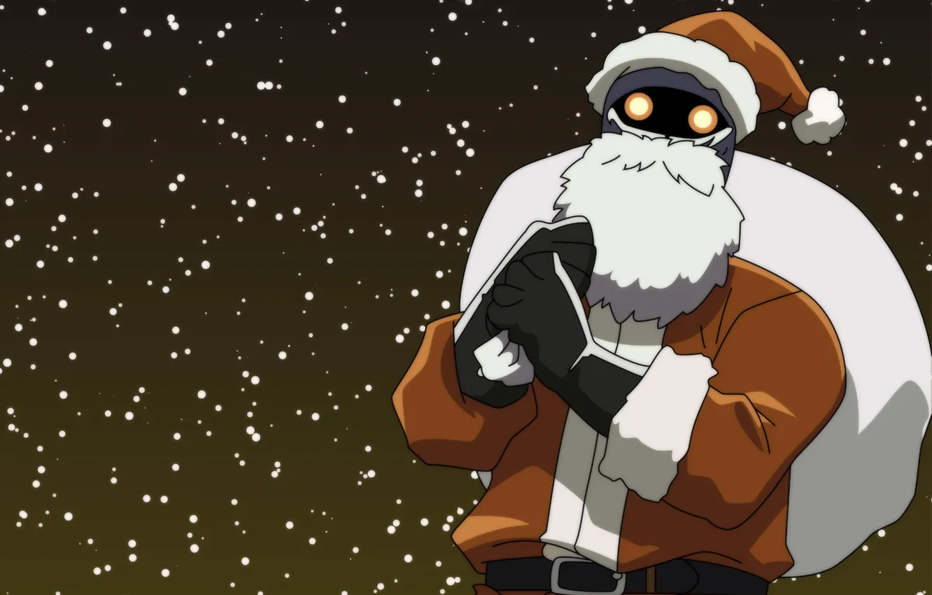Photo wallpaper new year, robot, Santa Claus