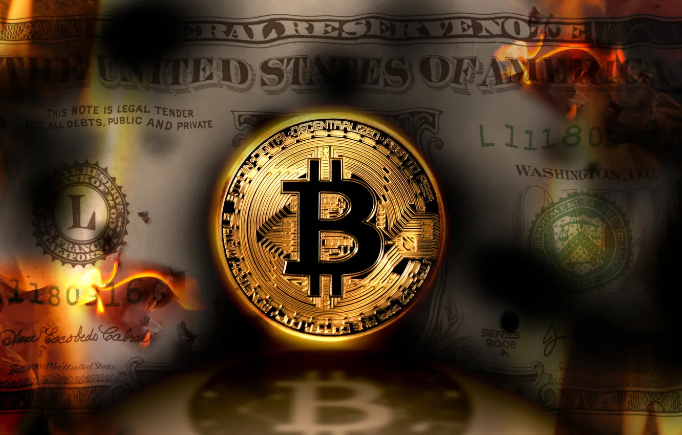 Photo wallpaper Block, American, Bank, bitcoin, Banknote, banking, bitcoin business