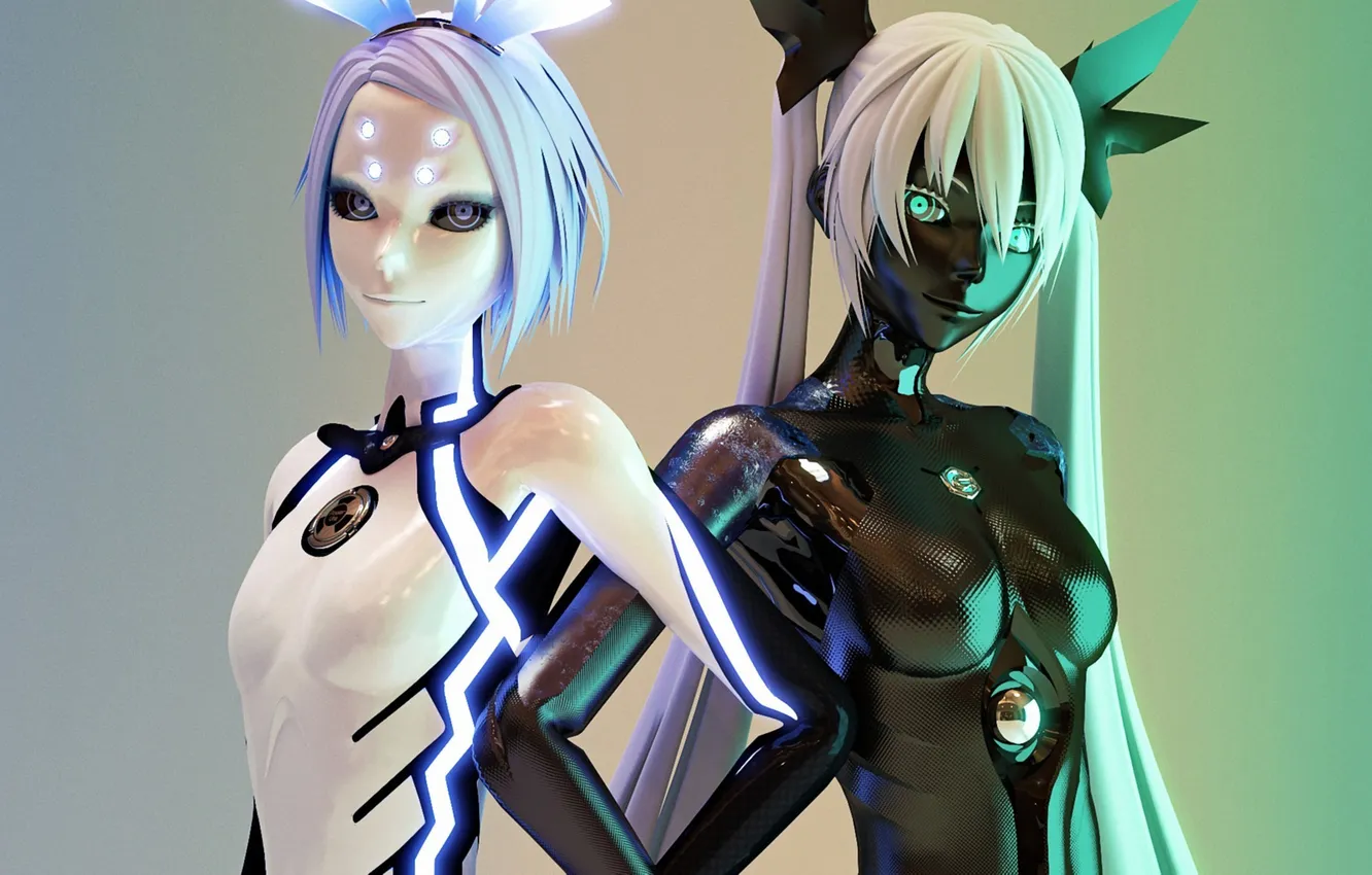 Photo wallpaper girl, robot, art, vocaloid, hatsune miku, Android, kagamine rin, Vocaloid