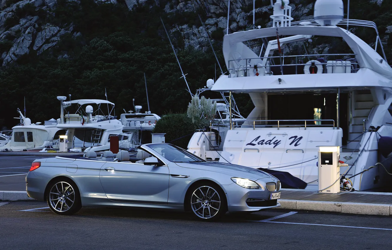 Photo wallpaper machine, auto, BMW, the evening, yacht, BMW, day, convertible