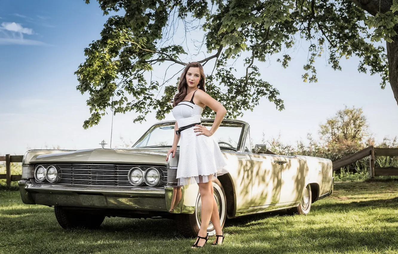 Photo wallpaper machine, girl, background