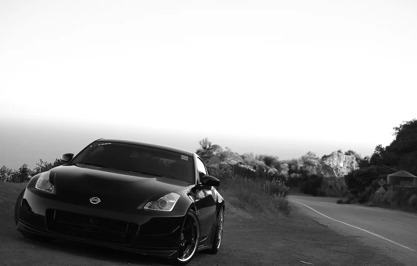 Photo wallpaper road, car, nissan 350z