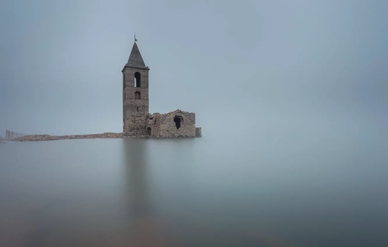 Photo wallpaper fog, Catalonia, Osona, Vilanoba de Ter