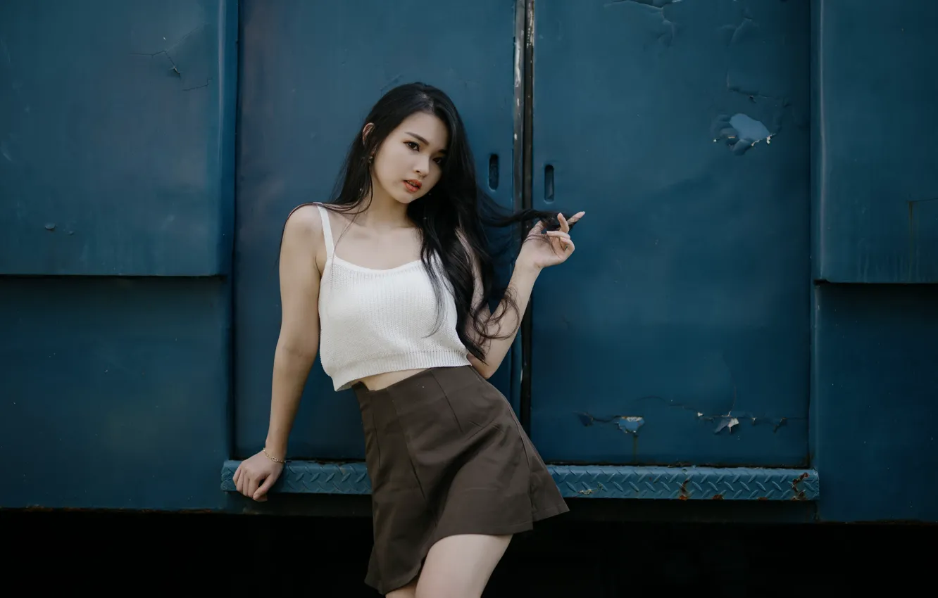 Photo wallpaper girl, portrait, Asian