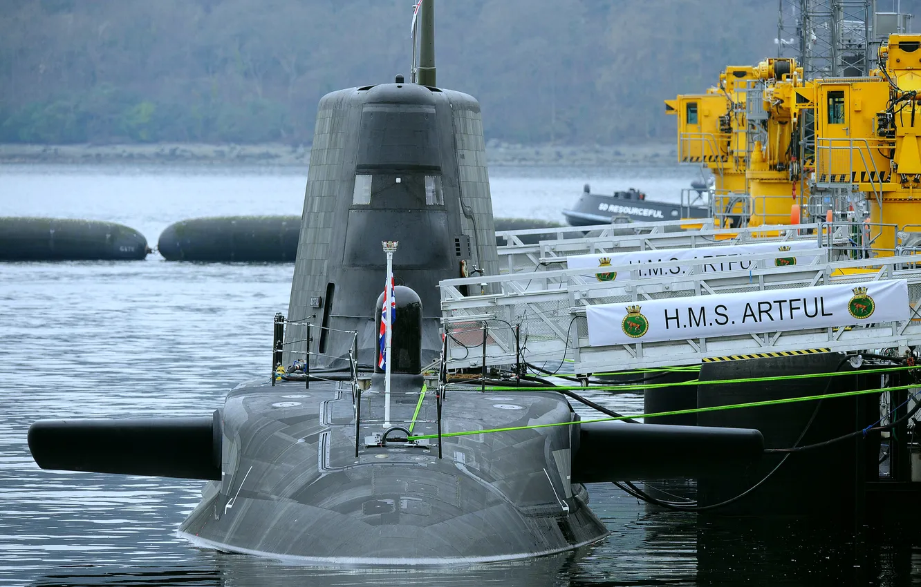 Photo wallpaper submarine, HMS Artful, The Royal Navy of Great Britain