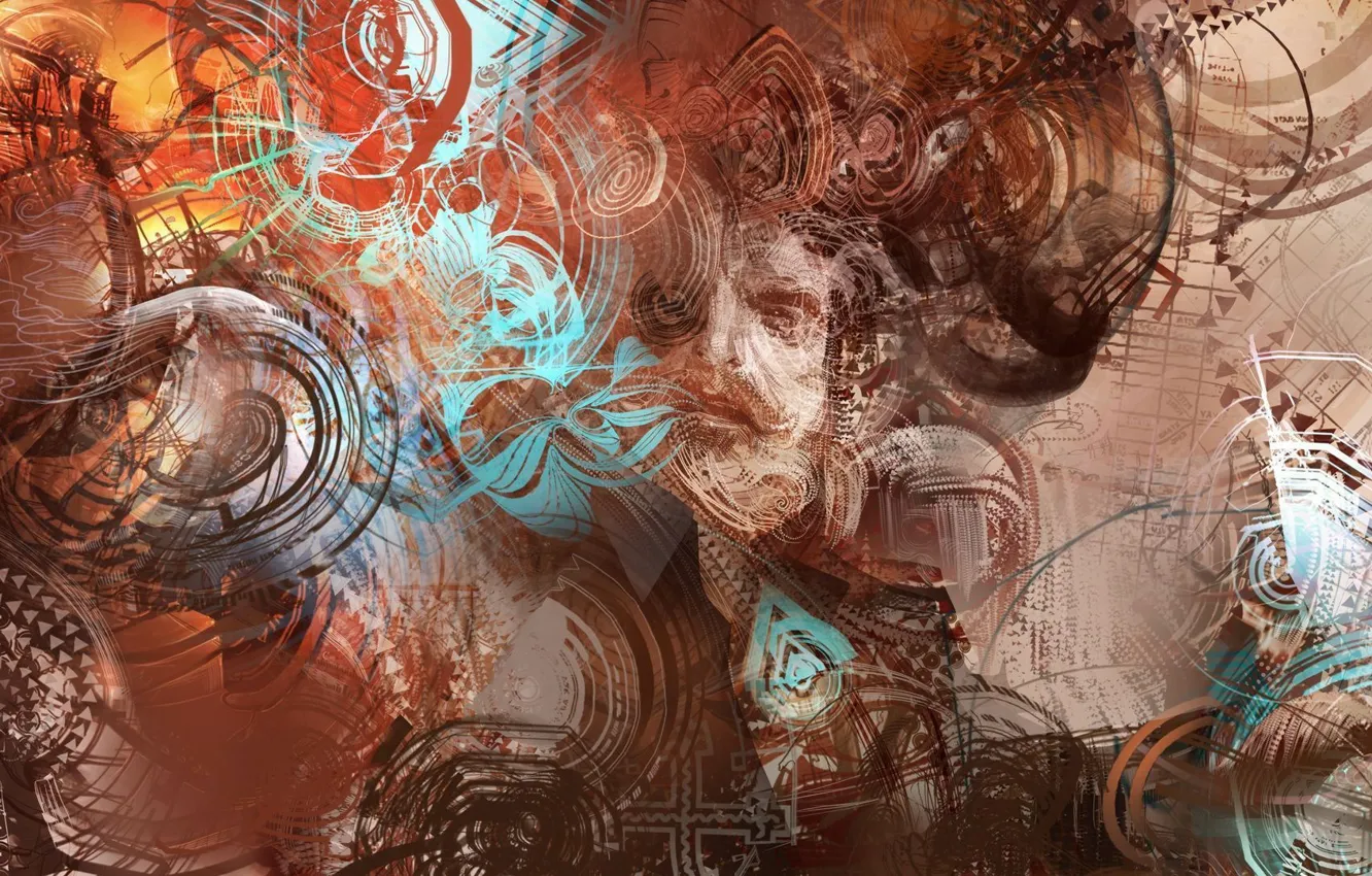 Photo wallpaper look, abstraction, art, art, abstraction, look, the old warrior, old warrior