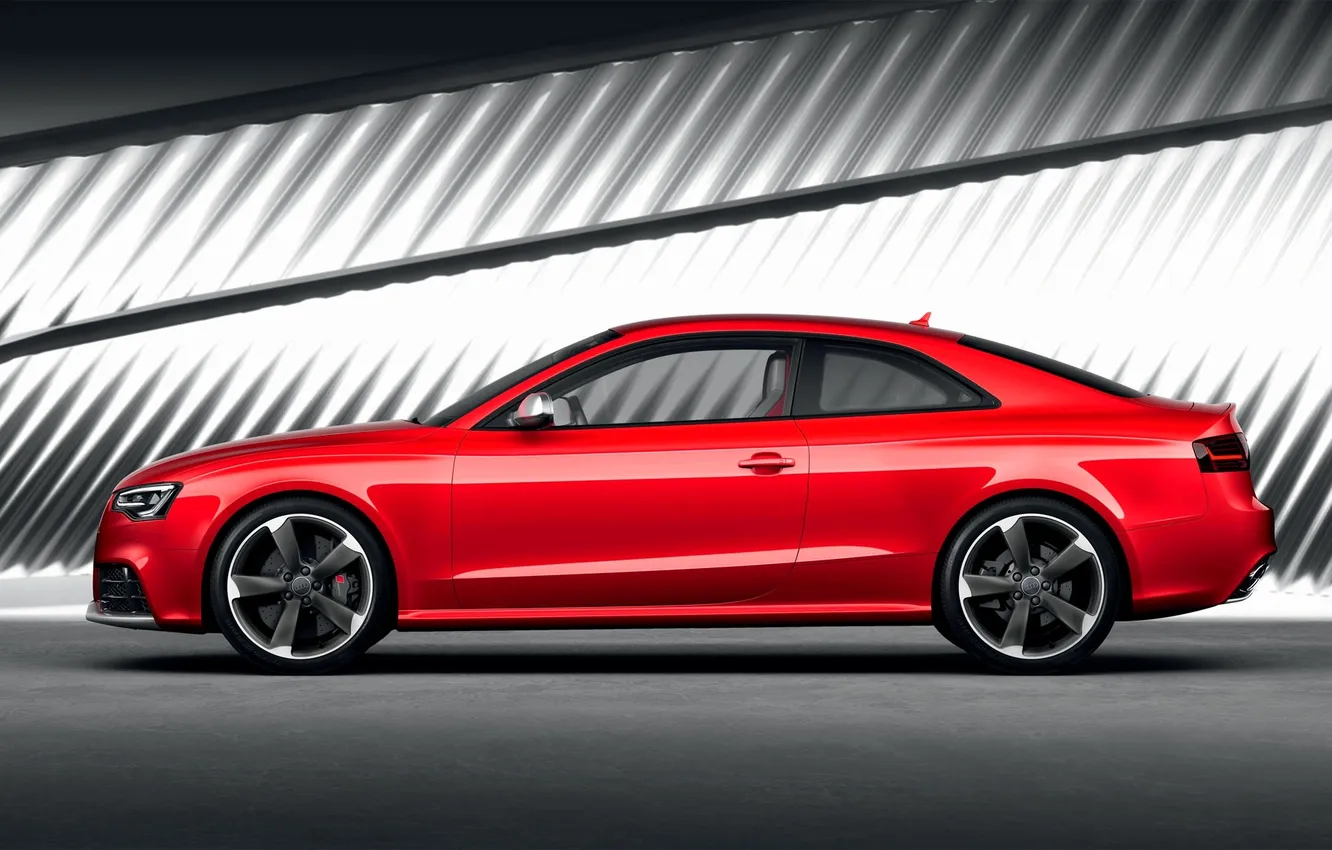 Photo wallpaper auto, red, Audi, Audi, side view, RS5, Coupe