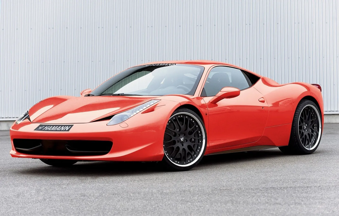 Photo wallpaper red, Ferrari, 458, Italia