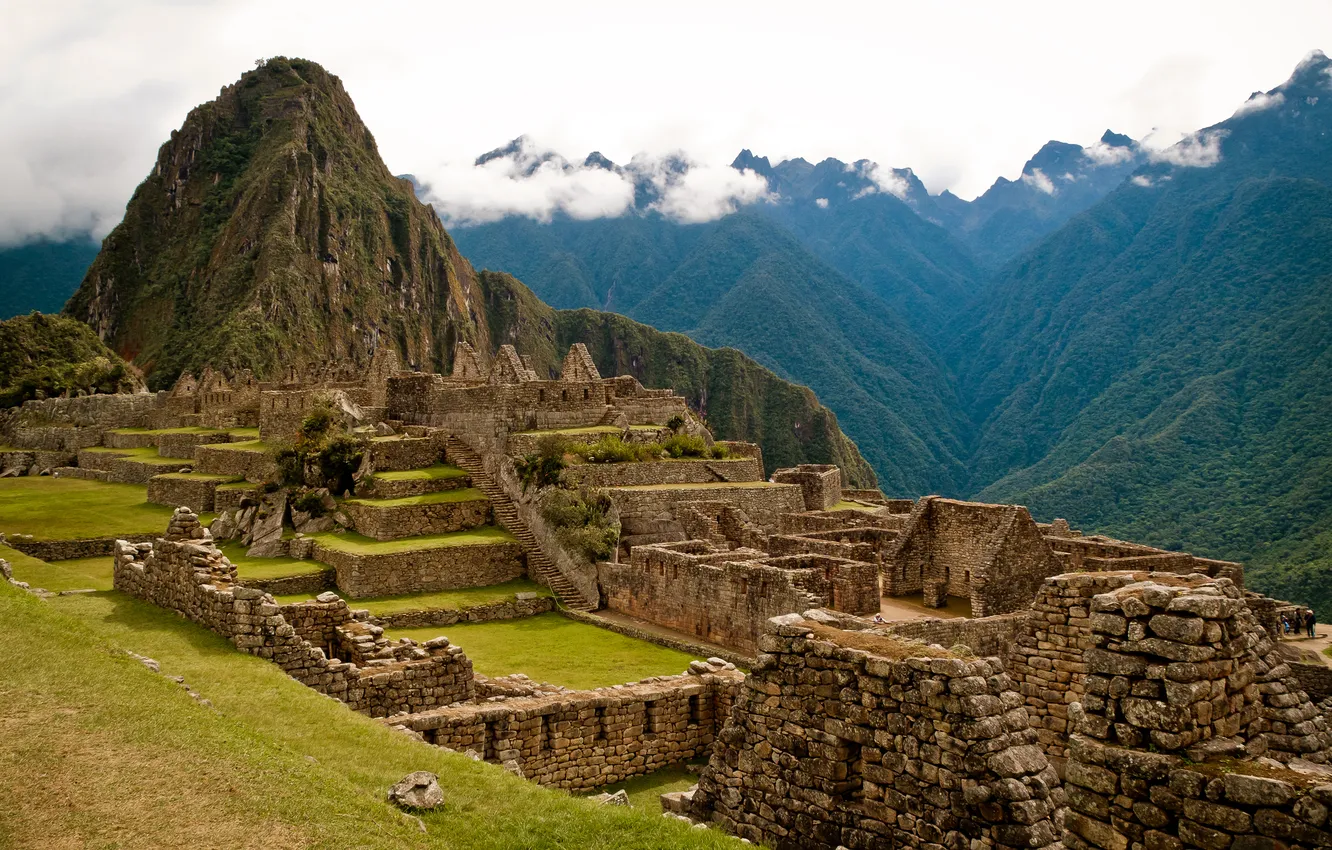 Photo wallpaper mountains, stones, ruins, antiquity, Peru, Machu Picchu