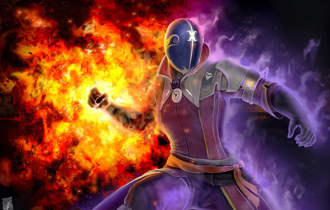 Photo wallpaper warrior, Bungie, art, warlock, Destiny, voidwalker