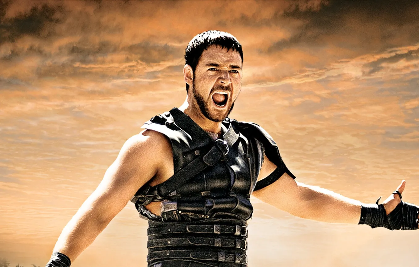 Photo wallpaper warrior, male, Gladiator, Russell Crowe