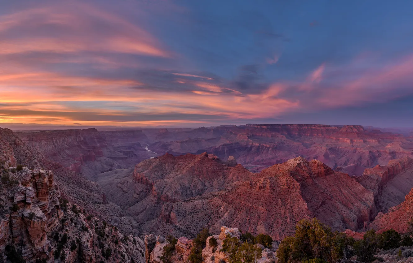 Photo wallpaper the sky, clouds, mountains, blue, rocks, view, height, dal