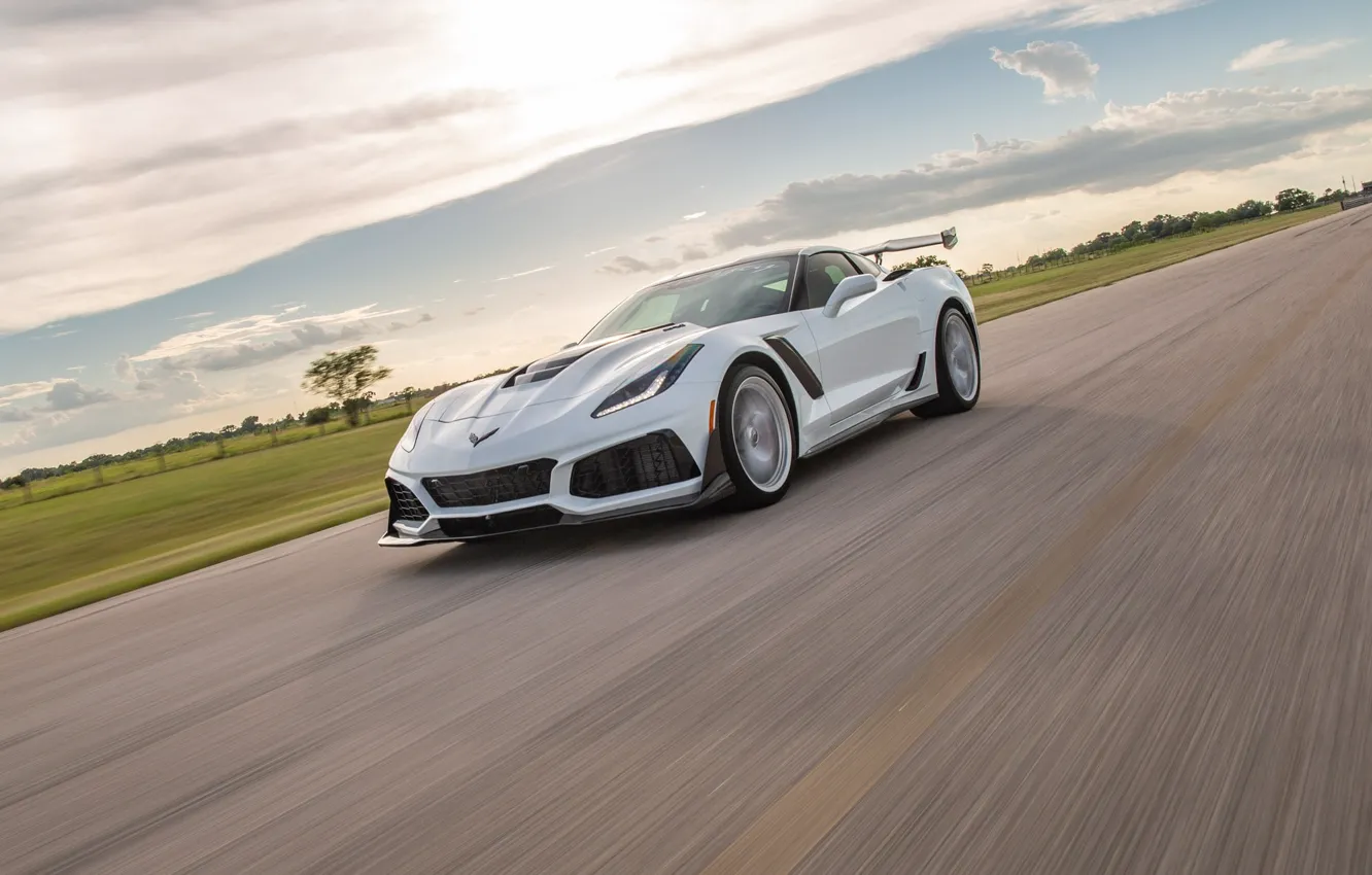 Photo wallpaper Corvette, Chevrolet, speed, Hennessey, Hennessey Chevrolet Corvette ZR1