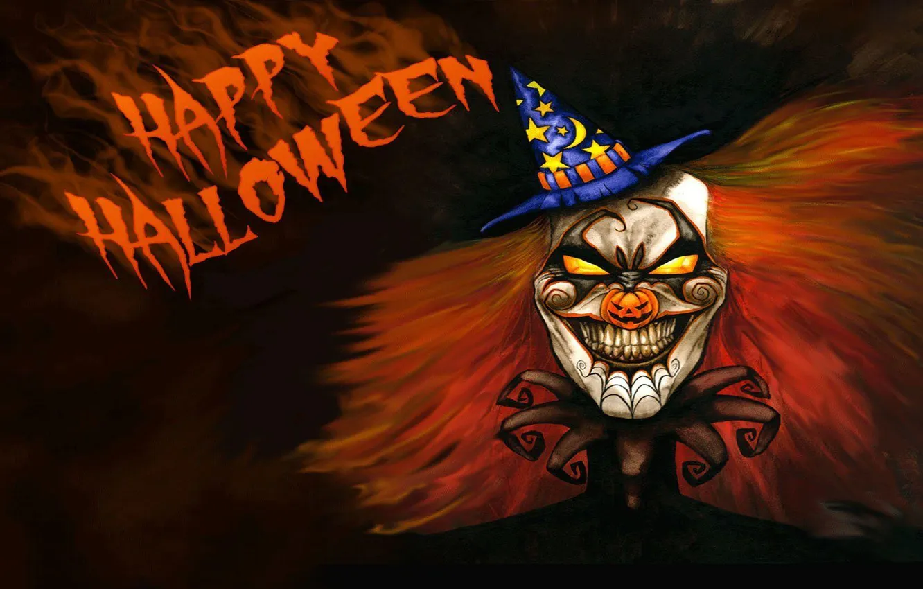 Photo wallpaper Halloween, holiday, clown, Halloween eve