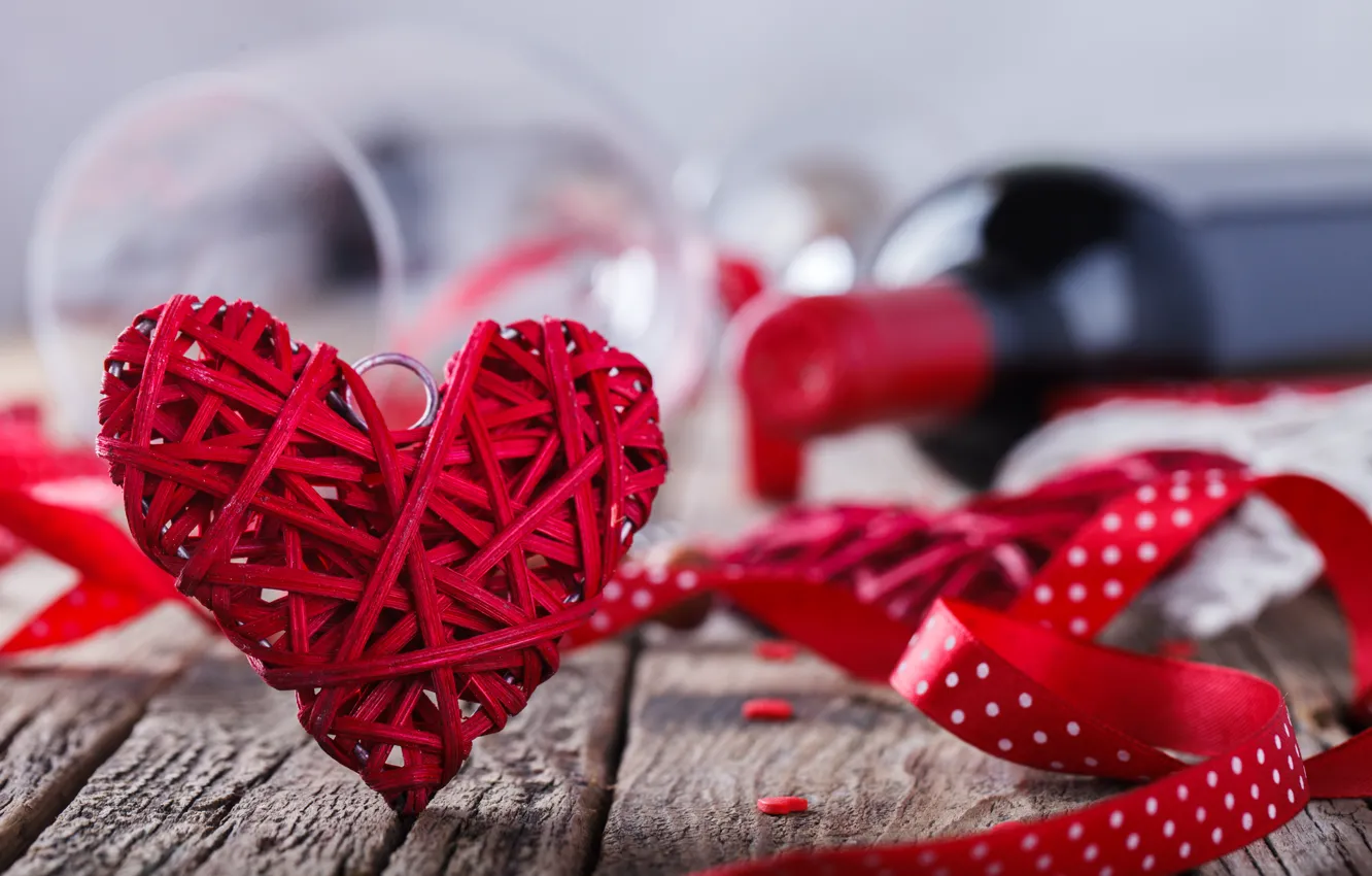 Photo wallpaper love, wine, heart, love, heart, romantic, Valentine's Day