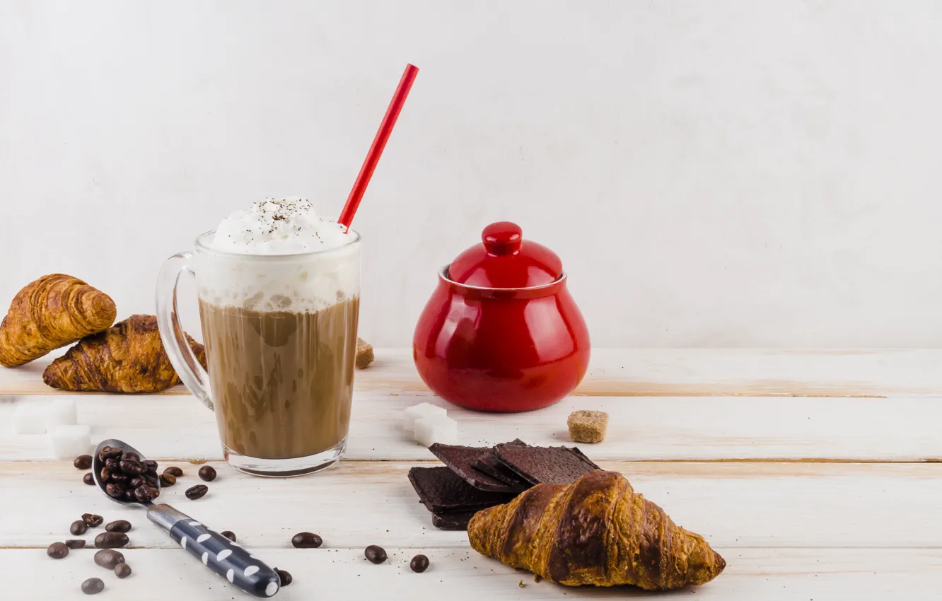 Photo wallpaper coffee, chocolate, whipped cream