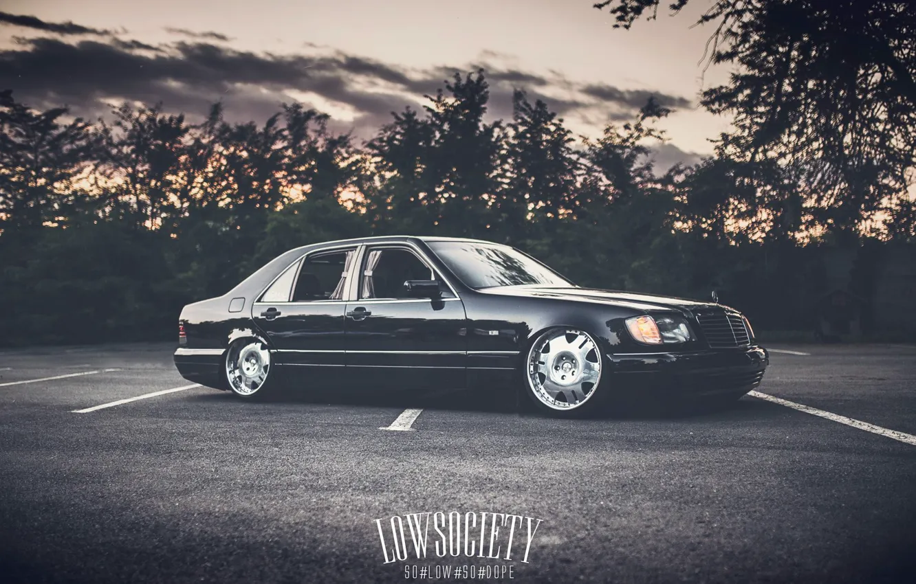 Photo wallpaper mercedes-benz, stance, c140