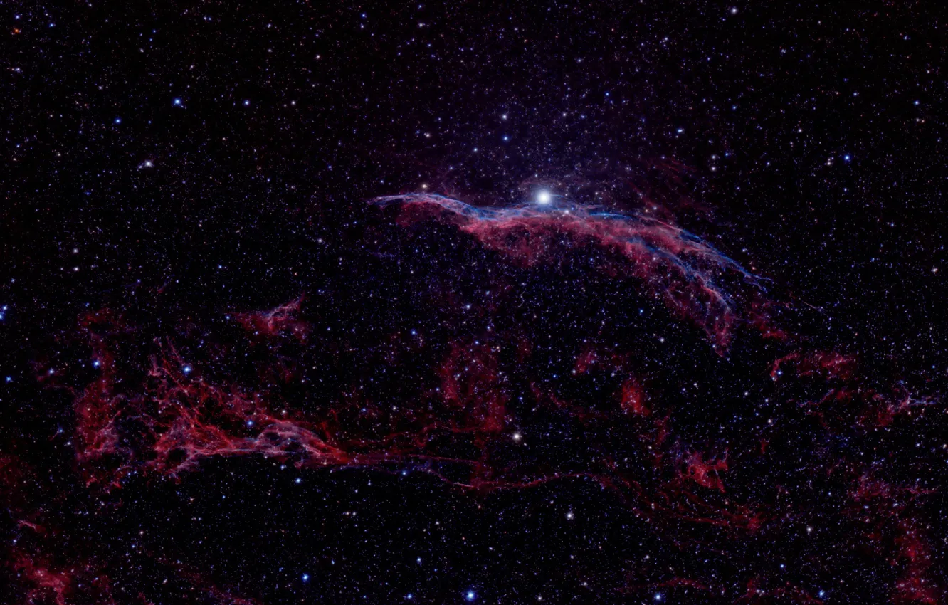 Photo wallpaper Veil Nebula, The Veil Nebula, in the constellation, Swan