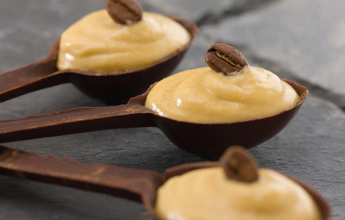 Photo wallpaper background, Wallpaper, coffee, food, chocolate, grain, spoon, wallpaper