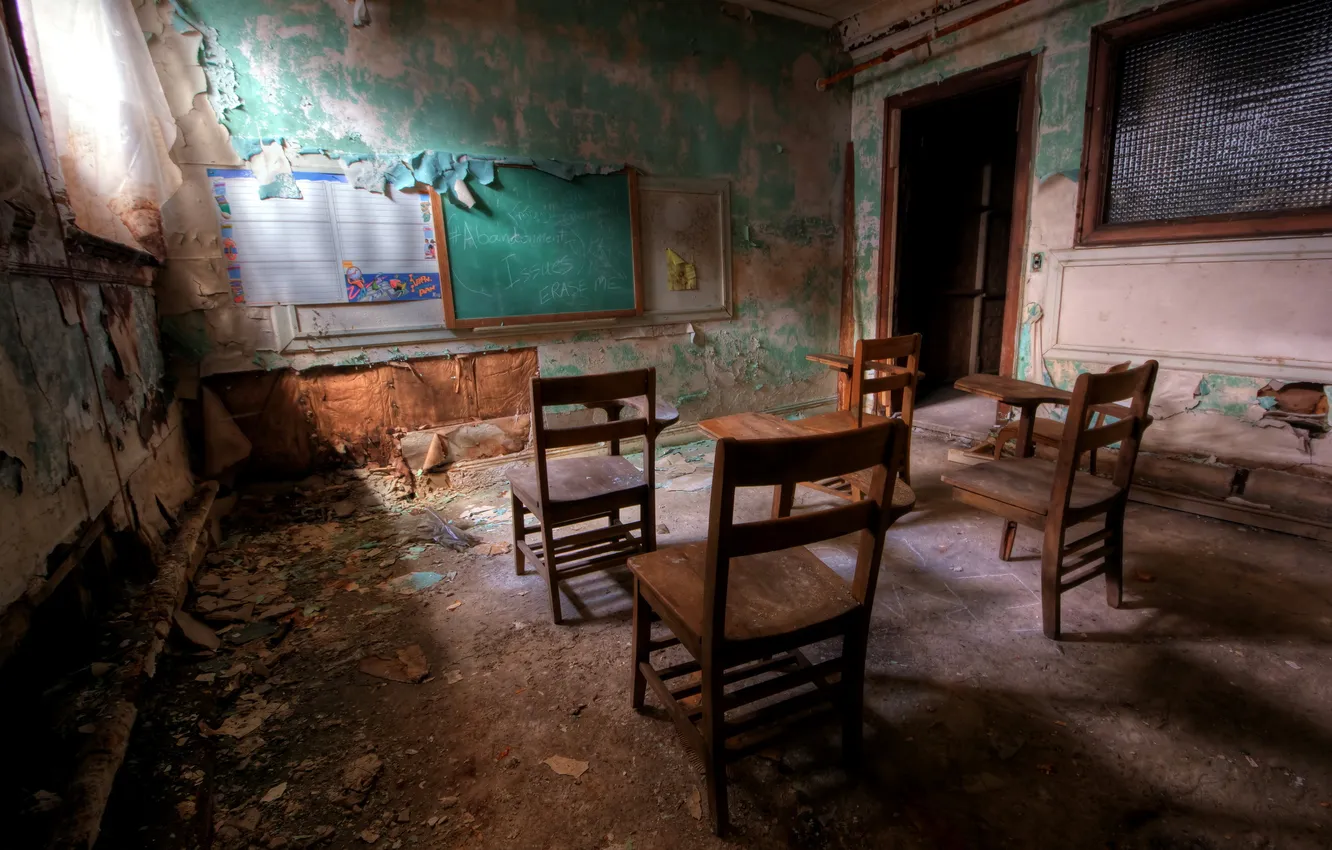 Photo wallpaper Board, desks, Klas