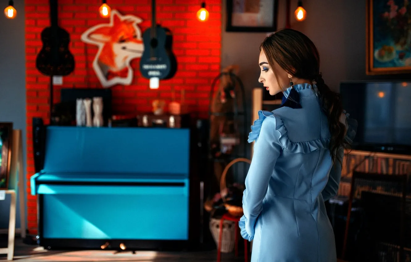 Photo wallpaper girl, hair, interior, dress, Alexander Belozerov