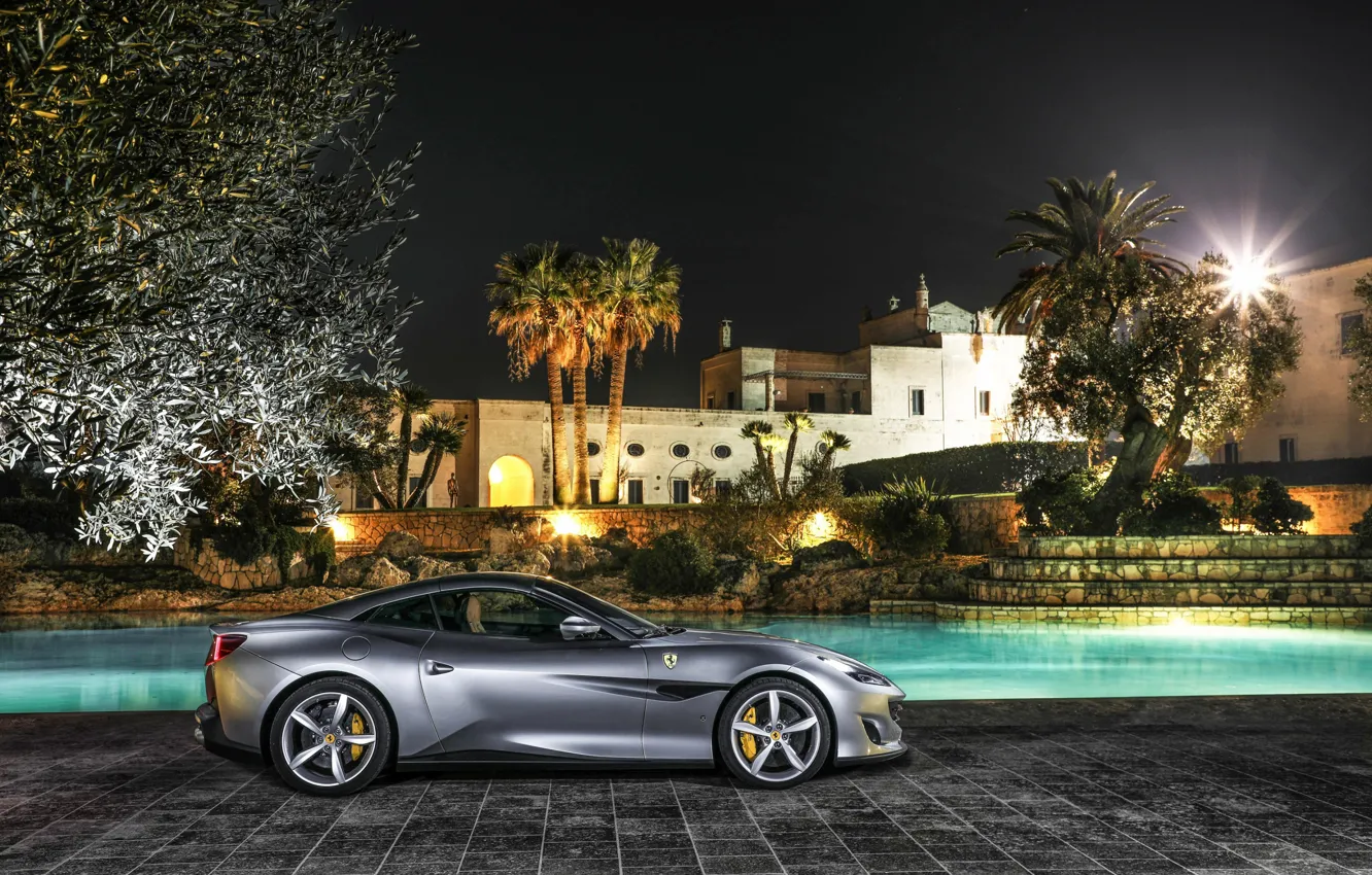 Photo wallpaper Ferrari, mansion, Portofino
