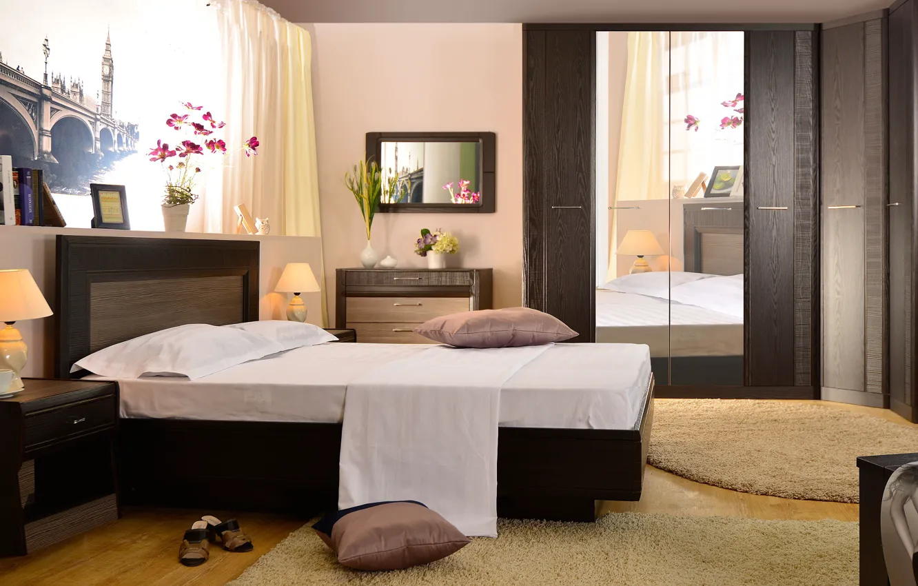 Photo wallpaper room, interior, bedroom