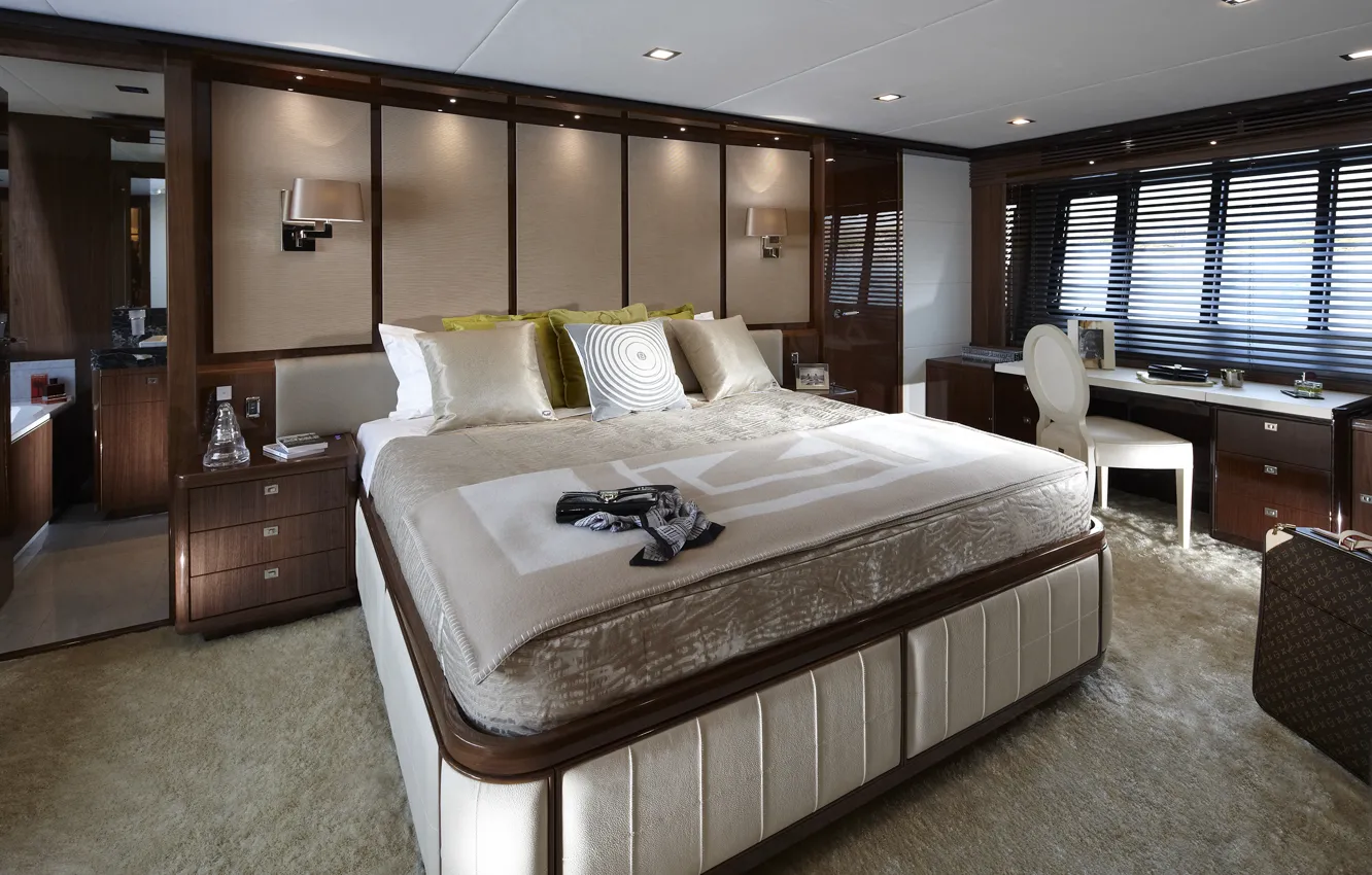 Photo wallpaper luxury, motor, yacht Princess, stateroom