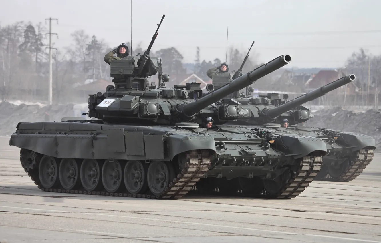 Photo wallpaper tank, Russia, T-90, honor, Parade