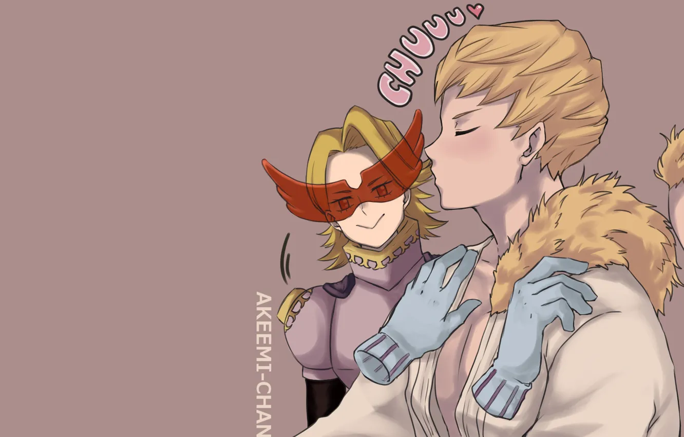 Photo wallpaper kiss, anime, art, gloves, guy, invisible, Boku no Hero Academy, My hero Academy