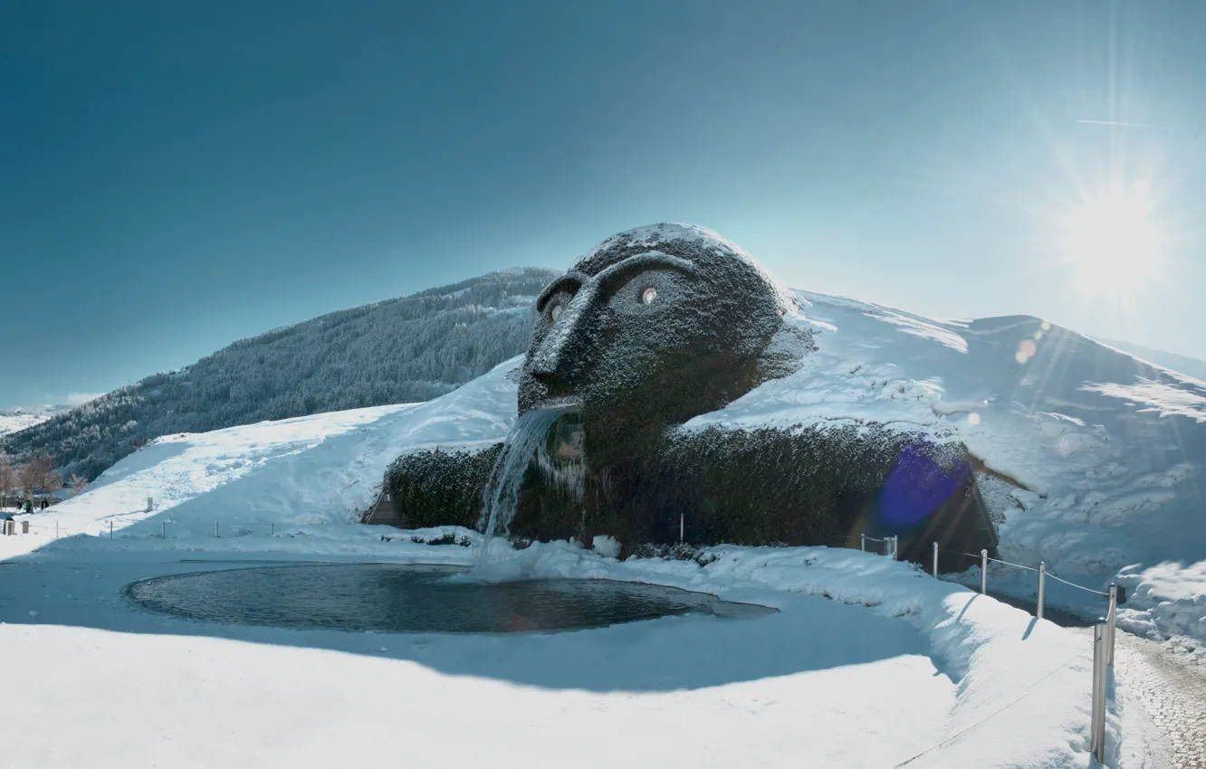 Photo wallpaper Winter, Snow, Winter, Tyrol, Tyrol, Swarovski Crystal Worlds, Sculpture, Swarovski Crystal Worlds