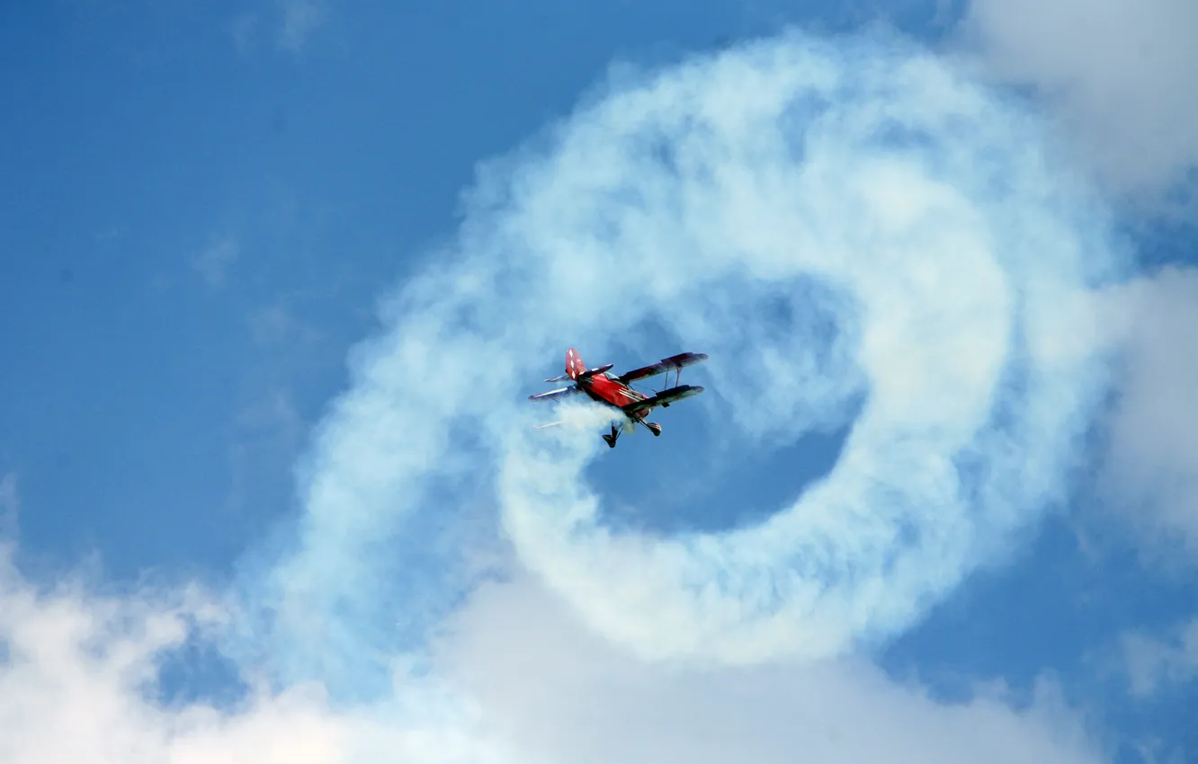 Photo wallpaper sky, trail, airshow, Flick Roll, Pitts Special S-2