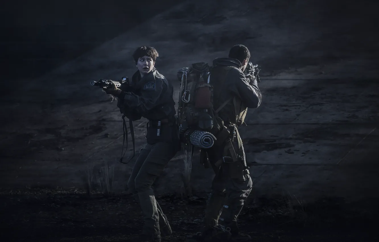Photo wallpaper prometheus, Alien: Covenant, film, gun, survivor, rifle, movie, weapon