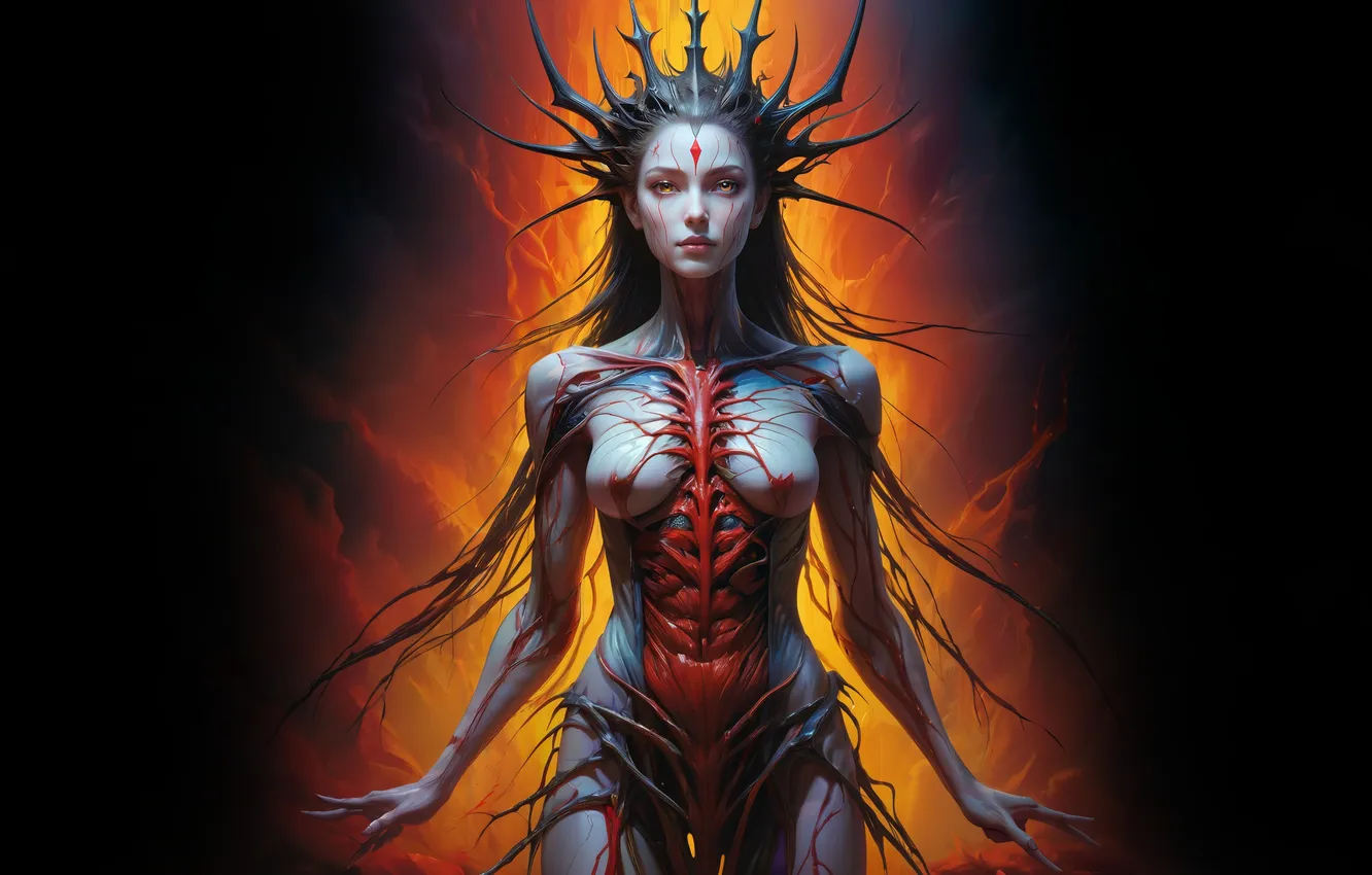 Photo wallpaper girl, body, vein