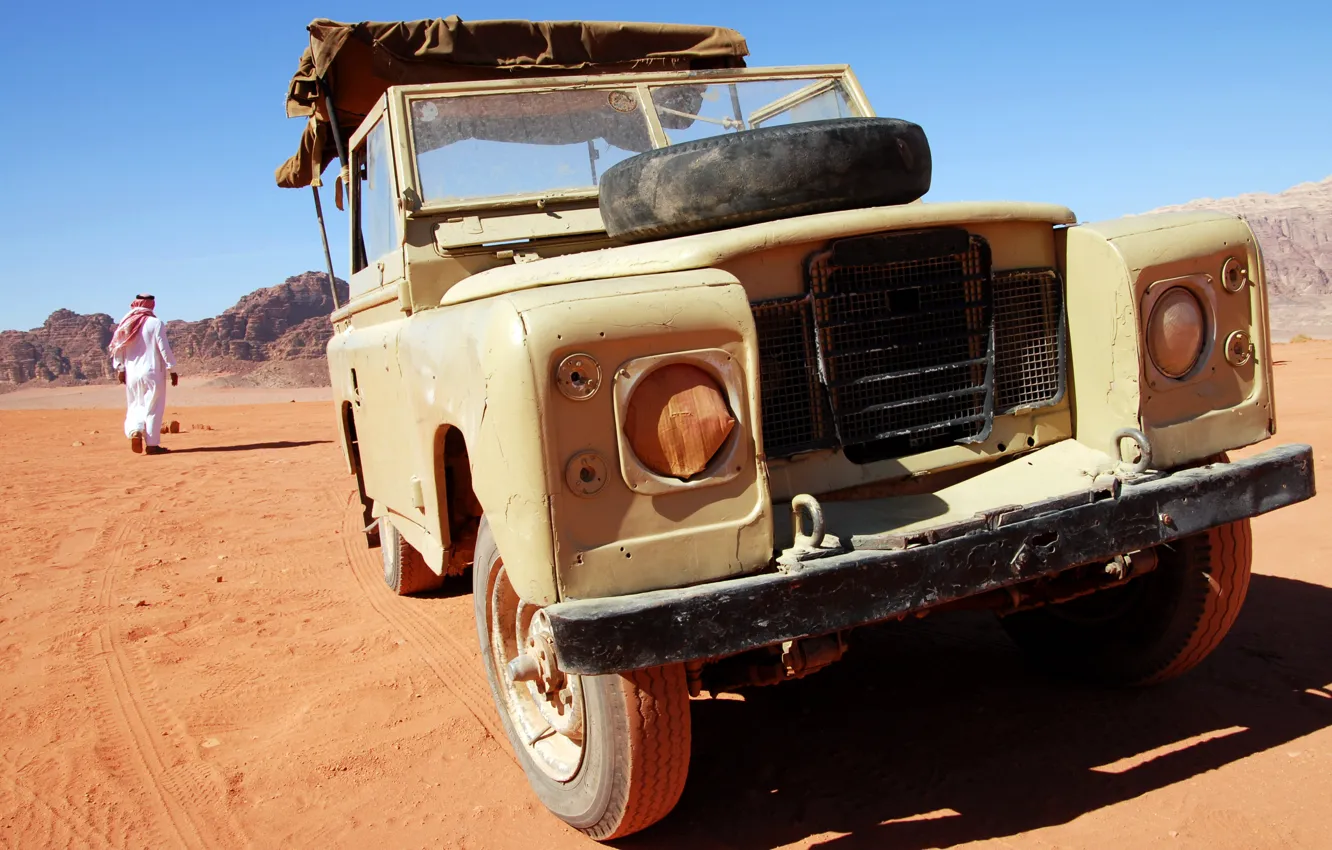 Photo wallpaper metal, desert, jeep
