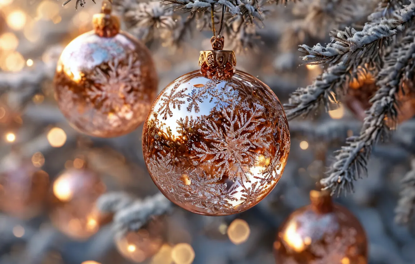 Photo wallpaper tree, new year, Christmas, Christmas decorations, Christmas decorations