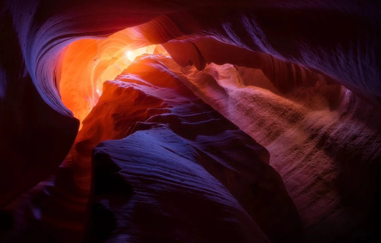 Photo wallpaper light, nature, rocks, texture, USA, Antelope canyon
