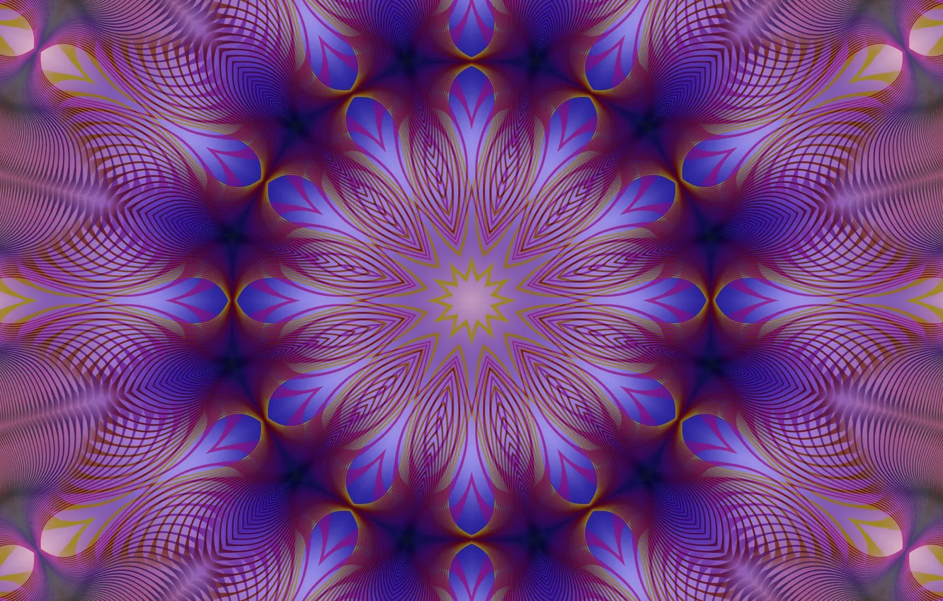 Photo wallpaper purple, blue, abstraction, pattern, fractal, pink, geometry, ornament