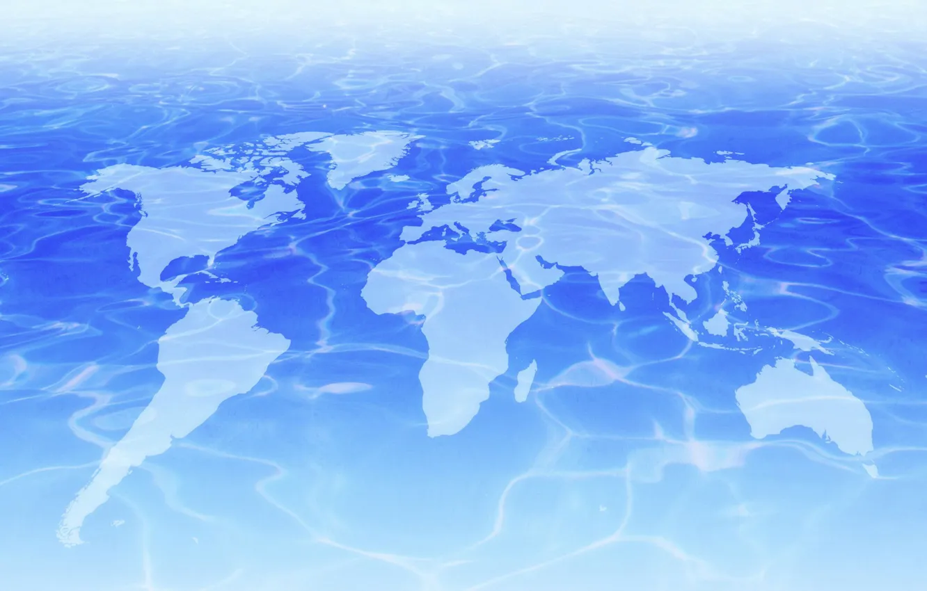 Photo wallpaper water, the world, map