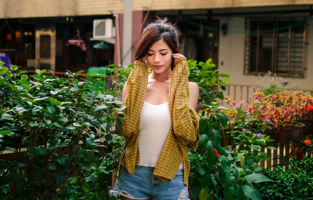 Photo wallpaper girl, Asian, cutie