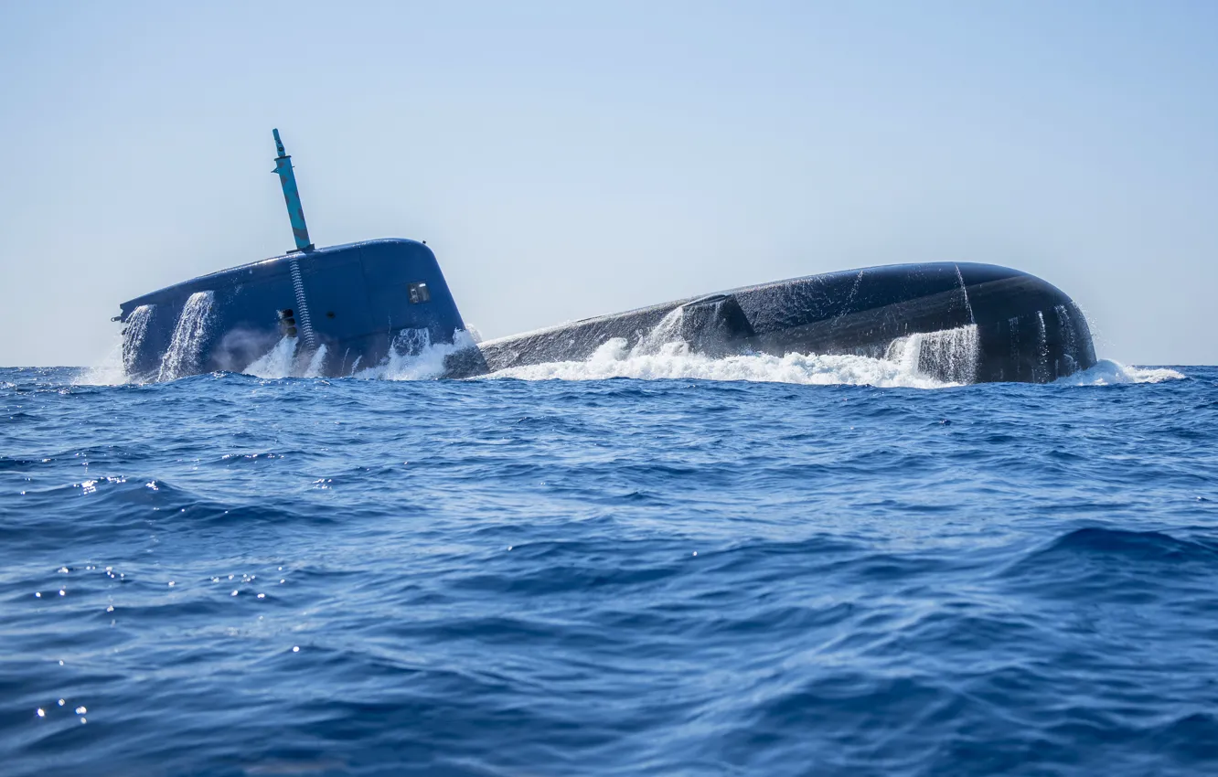 Photo wallpaper boat, ascent, underwater, Navy, Israel, diesel