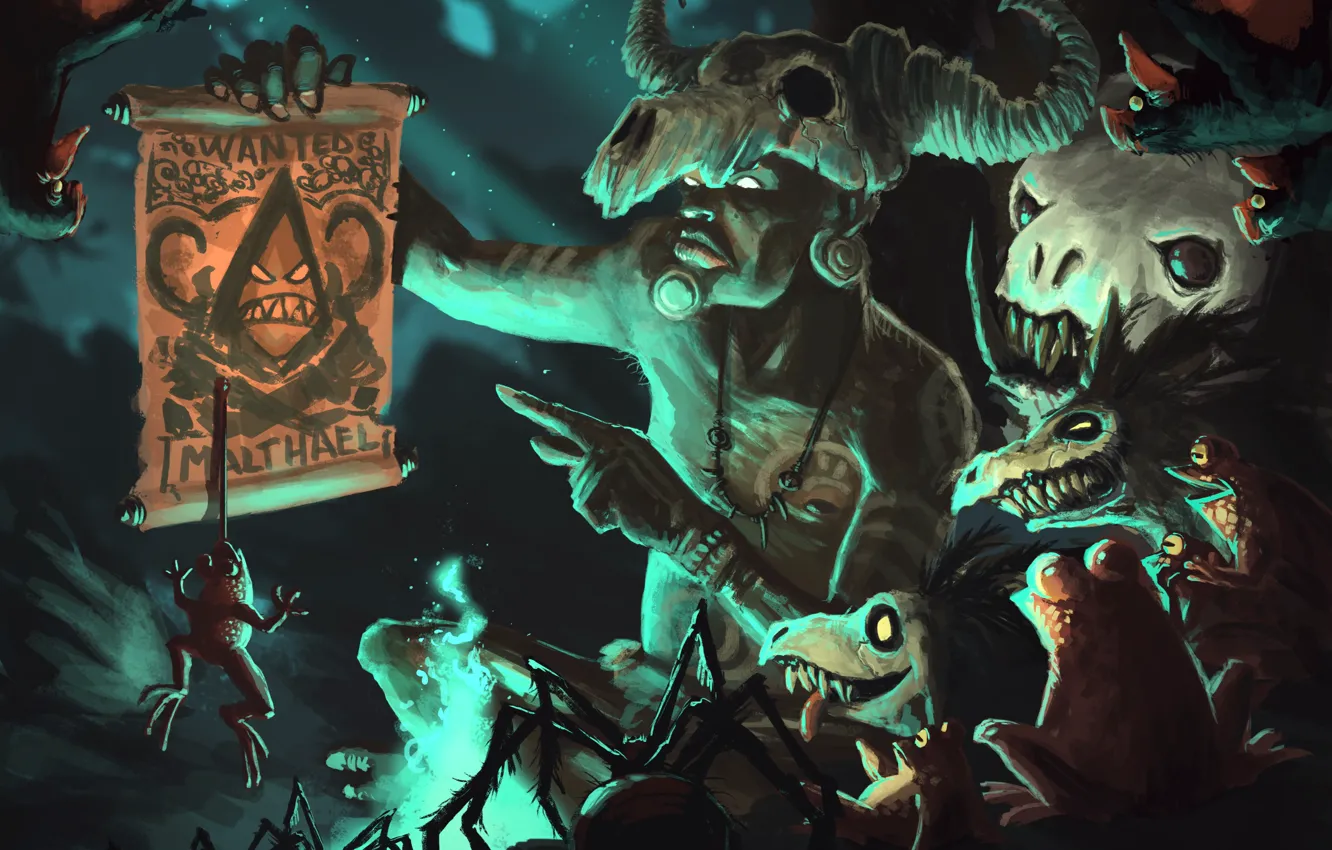 Photo wallpaper skull, Diablo 3, art, The sorcerer