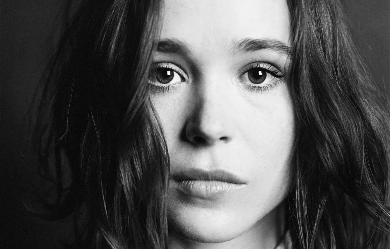 Photo wallpaper look, girl, stars, face, hair, actress, Ellen Page
