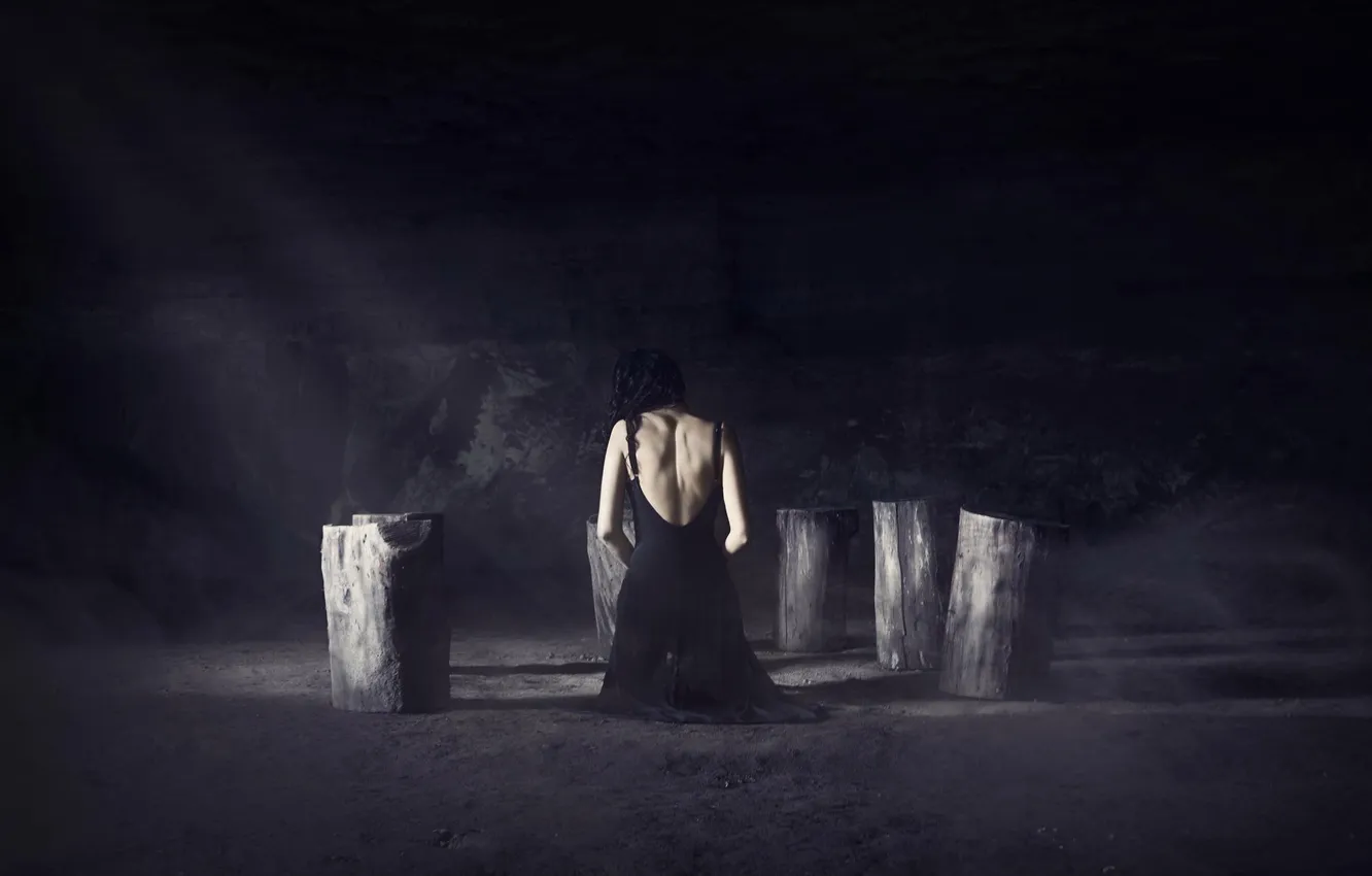 Photo wallpaper girl, pose, background